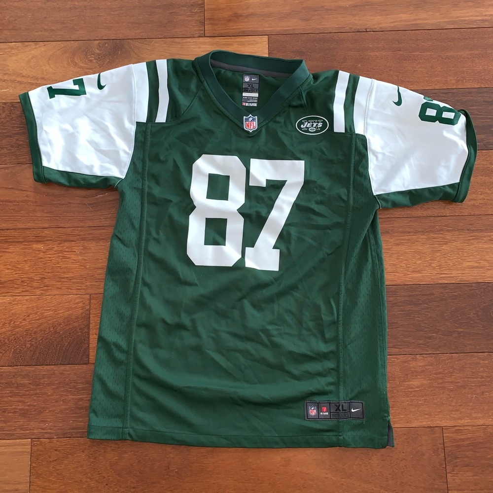 Nike Green and White Youth Football Jersey #87